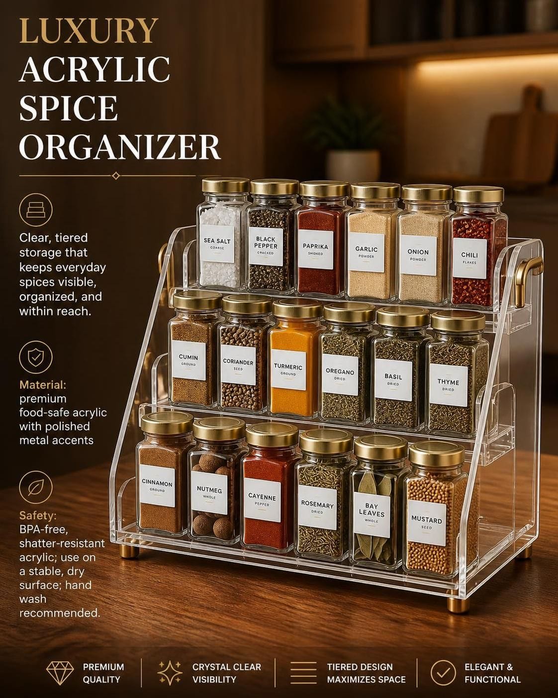 Acrylic Spice Organizer